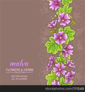 malva vector background. malva flowers vector pattern on color background