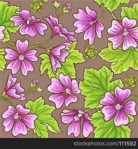 malva vector pattern. malva flower vector pattern on color background