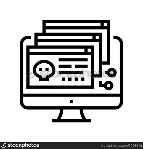 malware software line icon vector. malware software sign. isolated contour symbol black illustration. malware software line icon vector illustration