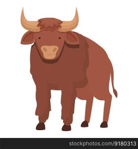 Mammal animal icon cartoon vector. American bison. Herd water. Mammal animal icon cartoon vector. American bison