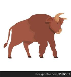 Mammal bison icon cartoon vector. Buffalo animal. Water cow. Mammal bison icon cartoon vector. Buffalo animal