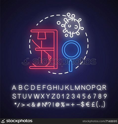 Mammography neon light concept icon. Breast examining idea. Women health. Medical checkup, diagnosis. Mastography, cancer. Glowing sign with alphabet, numbers and symbols. Vector isolated illustration