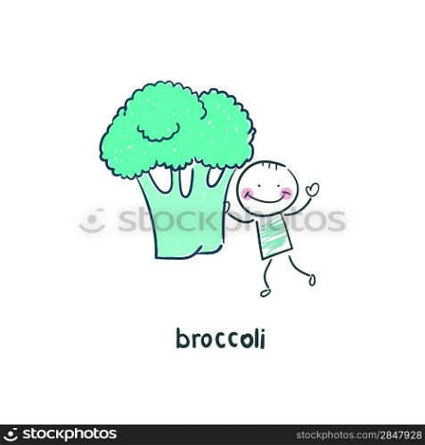 Man and broccoli