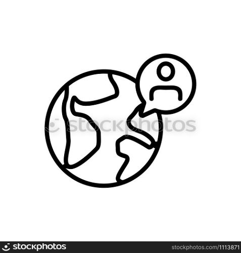 man and earth icon vector. A thin line sign. Isolated contour symbol illustration. man and earth icon vector. Isolated contour symbol illustration