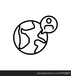 man and earth icon vector. A thin line sign. Isolated contour symbol illustration. man and earth icon vector. Isolated contour symbol illustration