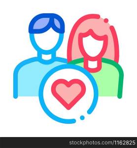 Man And Girl And Heart Icon Vector. Outline Man And Girl And Heart Sign. Isolated Contour Symbol Illustration. Man And Girl And Heart Icon Outline Illustration