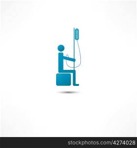 Man and Intravenous dropper icon