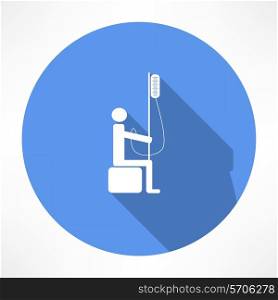 Man and Intravenous dropper icon. Flat modern style vector illustration