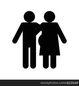 Man and pregnant woman icon isolated on white background. Man and pregnant woman icon