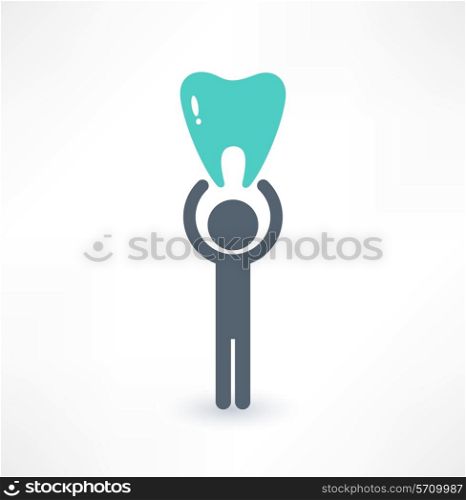 Man and tooth icon. Medical concept. Logo design.