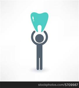Man and tooth icon. Medical concept. Logo design.
