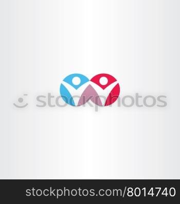 man and woman circle people vector icon label