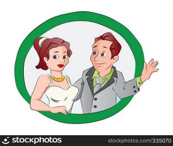 Man and Woman Couple, vector illustration