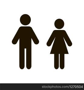 Man and woman icon isolated on white background. Vector illustration