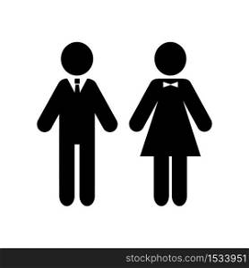 Man and woman icon isolated on white background. Vector illustration