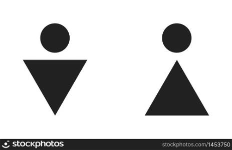 man and woman icon, vector flat illustration.