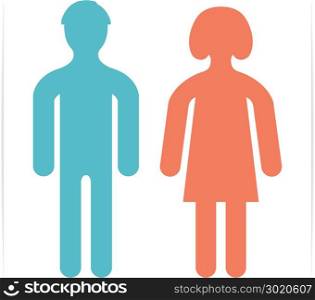 Man and Woman Icons. Man and woman icons, vector eps10 illustration