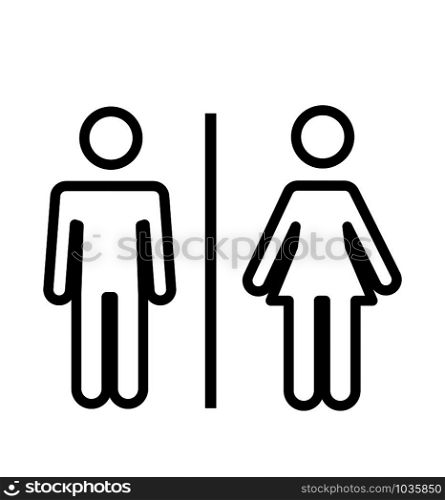 Man and woman line icon flat vector illustration isolated. Man and woman line icon flat vector illustration