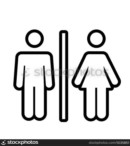 Man and woman line icon flat vector illustration isolated. Man and woman line icon flat vector illustration