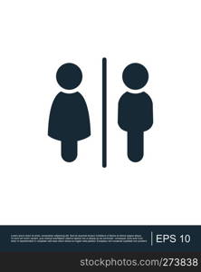 Man and woman silhouette, toilet icon