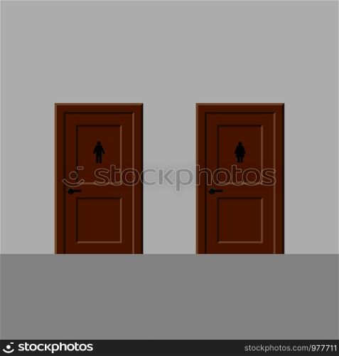 Man and woman toilet doors. Vector eps10