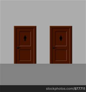 Man and woman toilet doors. Vector eps10