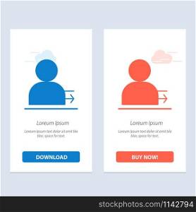 Man, Arrow, Left, Right Blue and Red Download and Buy Now web Widget Card Template
