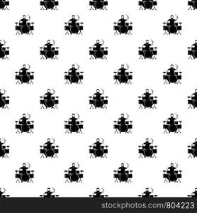 Man at drums pattern seamless vector repeat geometric for any web design. Man at drums pattern seamless vector