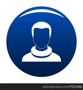 Man avatar icon vector blue circle isolated on white background . Man avatar icon blue vector