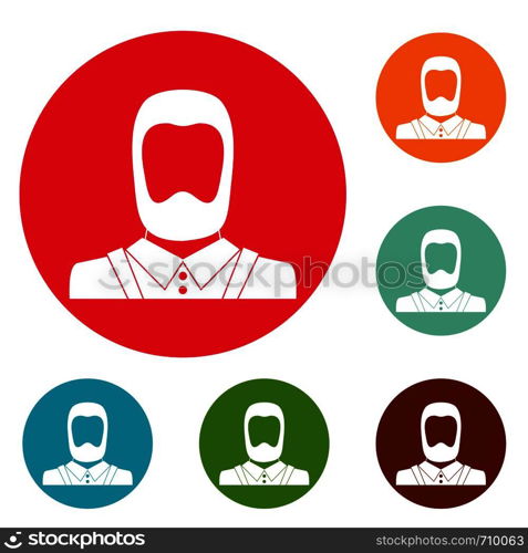 Man avatar icons circle set vector isolated on white background. Man avatar icons circle set vector