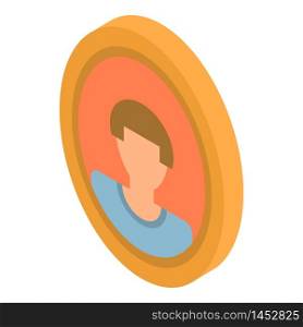Man avatar picture icon. Isometric of man avatar picture vector icon for web design isolated on white background. Man avatar picture icon, isometric style