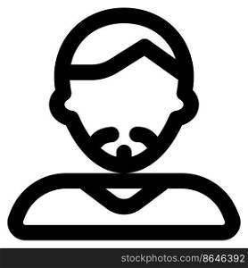 Man avatar with side part hairstyle and french beard