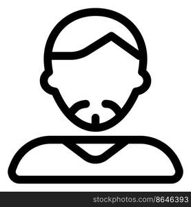 Man avatar with side part hairstyle and french beard