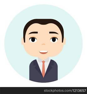 Man Avatar with Smiling faces. Male Cartoon Character. Businessman. Handsome People Icon. Office Workers. Man Avatar with Smiling faces. Male Cartoon Character. Businessman. Handsome People Icon. Office Workers.