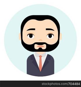Man Avatar with Smiling faces. Male Cartoon Character. Businessman. Handsome People Icon. Office Workers. Man Avatar with Smiling faces. Male Cartoon Character. Businessman. Handsome People Icon. Office Workers.