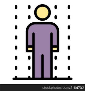 Man biometric scan icon. Outline man biometric scan vector icon color flat isolated. Man biometric scan icon color outline vector