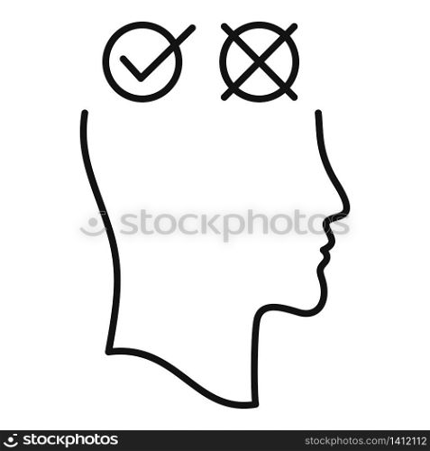 Man bipolar disorder icon. Outline man bipolar disorder vector icon for web design isolated on white background. Man bipolar disorder icon, outline style