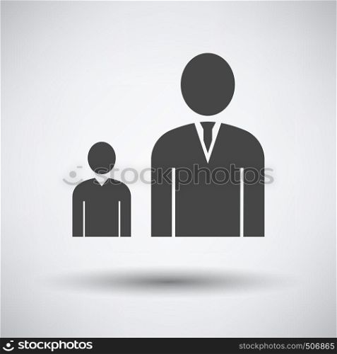 Man Boss With Subordinate Icon on gray background, round shadow. Vector illustration.