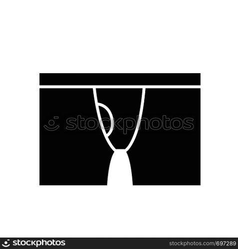 Man boxer briefs icon icon black silhouette vector illustration isolated on white. Man boxer briefs icon black silhouette vector illustration
