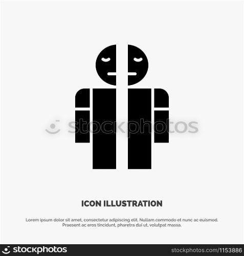 Man Broken, Broken, Medical, Human solid Glyph Icon vector