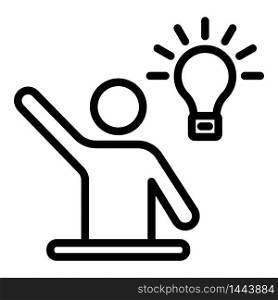 Man bulb idea icon. Outline man bulb idea vector icon for web design isolated on white background. Man bulb idea icon, outline style
