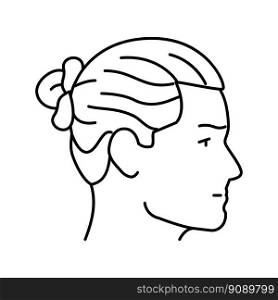 man bun hairstyle male line icon vector. man bun hairstyle male sign. isolated contour symbol black illustration. man bun hairstyle male line icon vector illustration