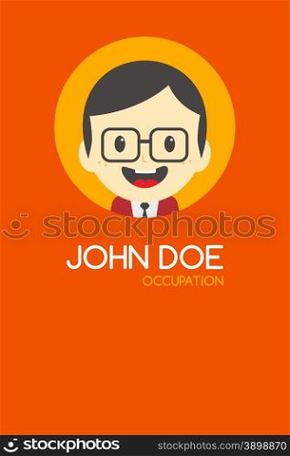 man cartoon theme business card vector illustration. man cartoon theme business card