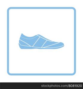 Man casual shoe icon. Blue frame design. Vector illustration.