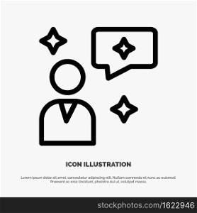 Man Chat, Chatting, Interface Line Icon Vector