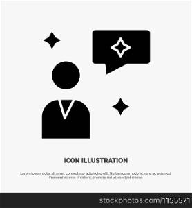 Man Chat, Chatting, Interface solid Glyph Icon vector