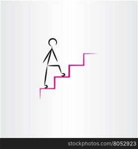 man climbing stairs vector icon design