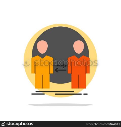 Man, Clone, User, Identity, Duplicate Abstract Circle Background Flat color Icon