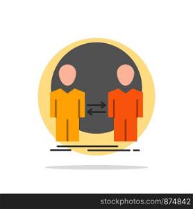 Man, Clone, User, Identity, Duplicate Abstract Circle Background Flat color Icon