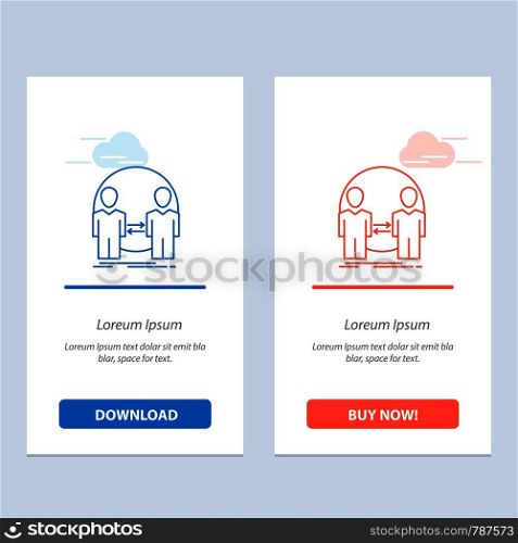 Man, Clone, User, Identity, Duplicate Blue and Red Download and Buy Now web Widget Card Template
